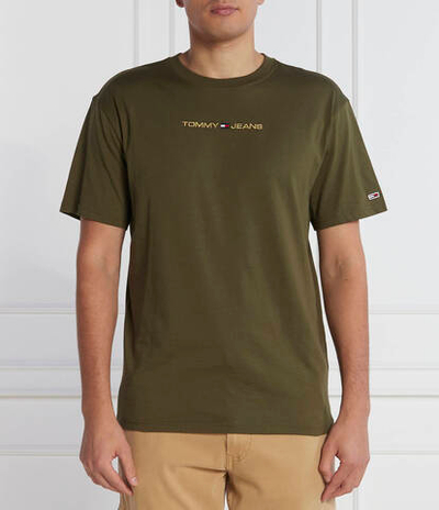 Футболка GOLD LINEAR Tommy Jeans - хаки(DM0DM17728)