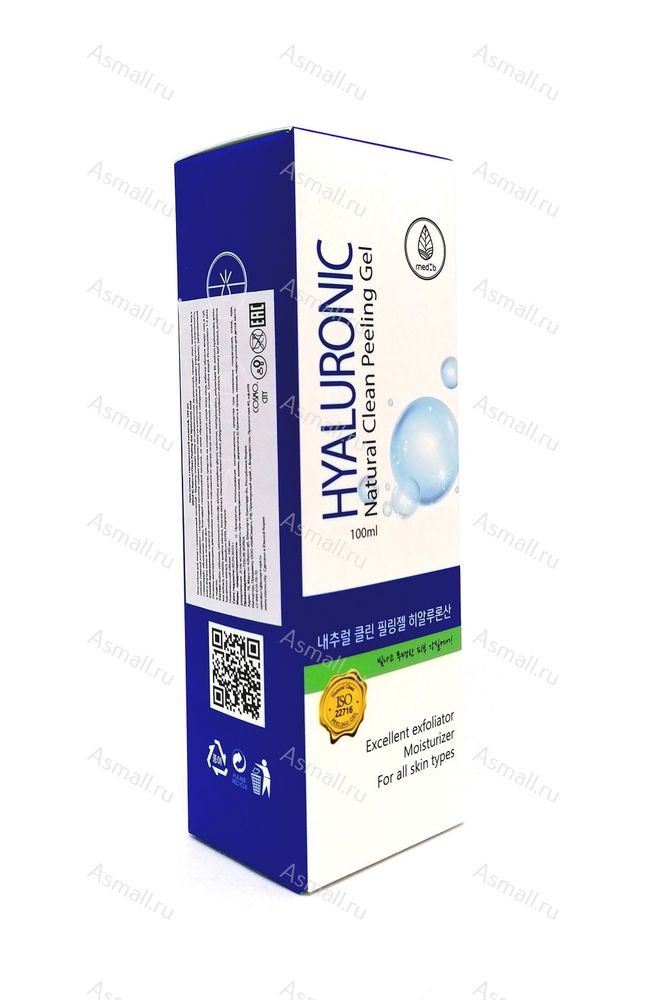 Гель-скатка с гиалуроновой кислотой, Natural Clean Peeling Gel Hyaluronic Acid, Med B. Корея, 100 мл.
