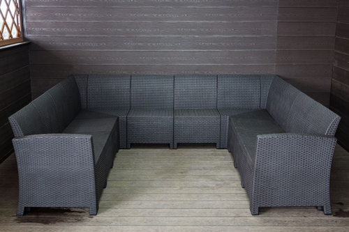 Садовый диван угловой П-образный Калифорния «California» на 10 мест без подушек