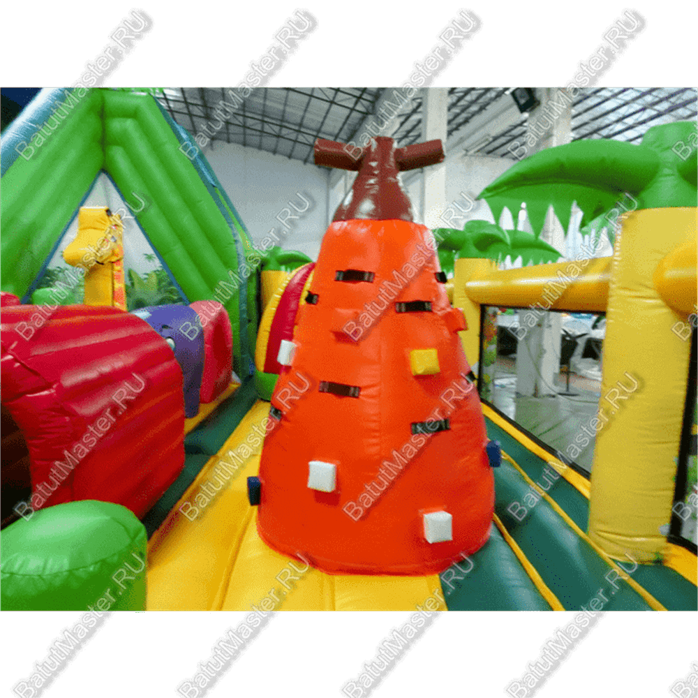 Коммерческий надувной батут "Джунгли малый со скалодромом"