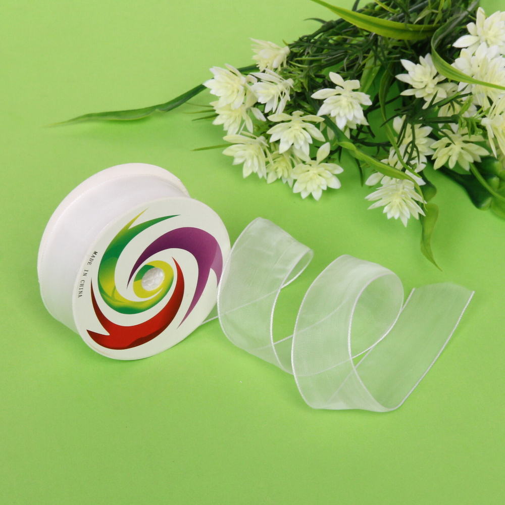 Лента для декорирования «Нежность» 2,5 см, 5 м, Белый (капрон)