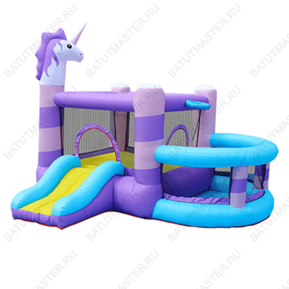 Батут для детей на дачу "Единорог" 2,95*2,7*2,4 м