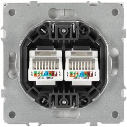 Розетка ЭРА Galaxy 15-3108-01 информационная двойная 2XRJ45 IP20 белый