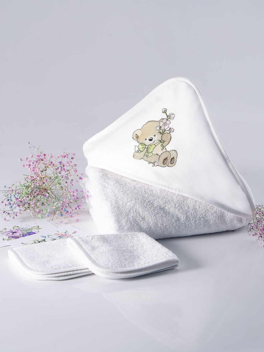 Набор полотенец для новорожденных 120х120 Claire Batiste Atelier Honey Girl с капюшоном