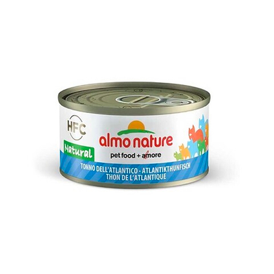 Almo Nature консервы для кошек "HFC Natural" с тунцом атлантическим (75% рыбы) 70 г банка