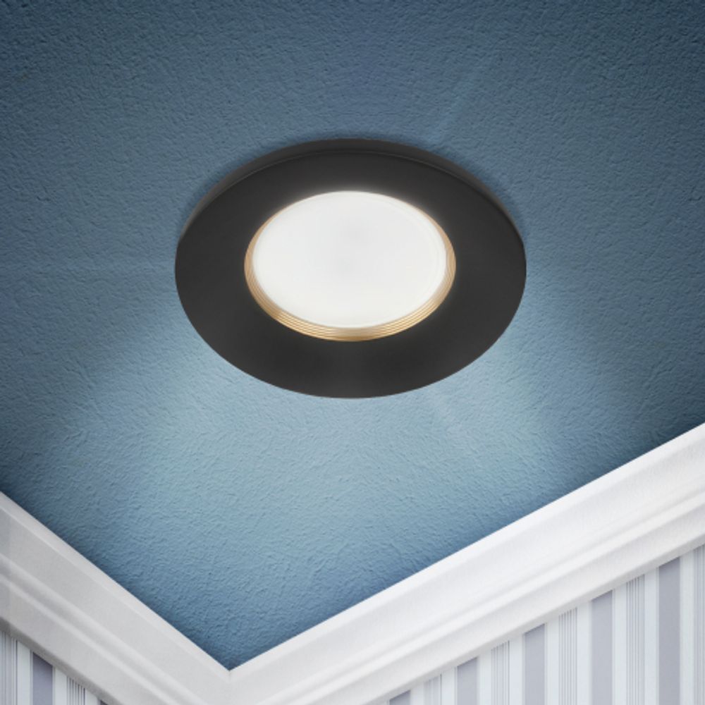 Встраиваемый светильник алюминиевый ЭРА KL107 BK/GD MR16 GU5.3 черный золото | Алюминиевые встраиваемые светильники