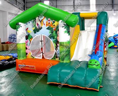 Небольшой надувной батут "Лесной домик"