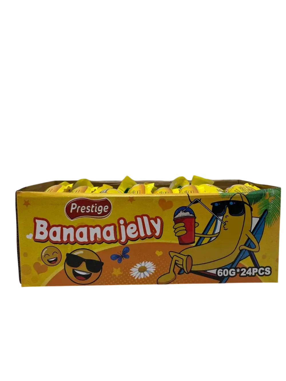 Желе с о вкусом банана и в форме банана , 24шт по 60гр.
