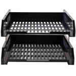 Лоток горизонтальный DELI, 2-х рядный, пластик,  черный
