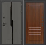 Дверь входная Лабиринт CARBON 03 Орех бренди металлическая