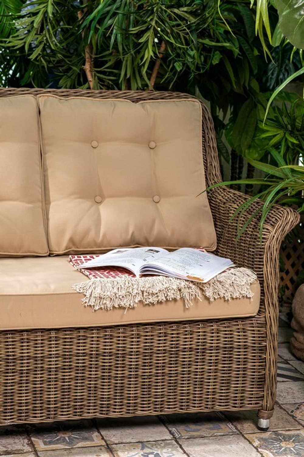 Диван садовый плетеный из искусственного ротанга OPAL 3-х местный