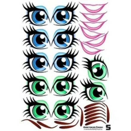 Наклейки "Глаза. Рты №5", 6 компл. на листе