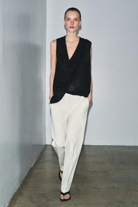 ZARA БРЮКИ ЧИНОС ПРЯМОГО КРОЯ — ZW COLLECTION, ЭКРЮ