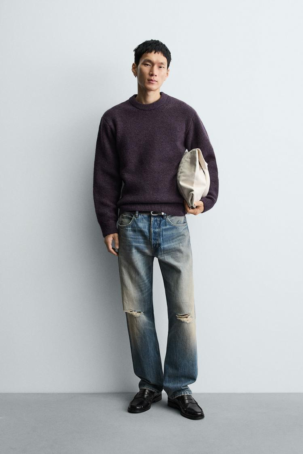 ZARA ДЖЕМПЕР СВОБОДНОГО КРОЯ, СИРЕНВЫЙ