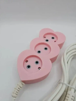 Сетевой фильтр Розовый Сердечки 3 метра