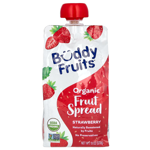 Buddy Fruits, органический фруктовый джем (спред), клубника, 370 г (13 унций)