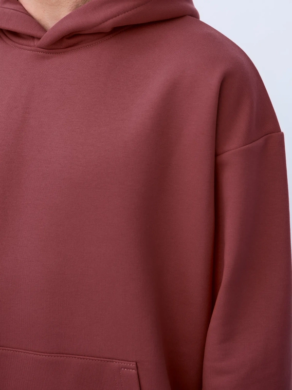 Худи оверсайз без начеса (марсала)