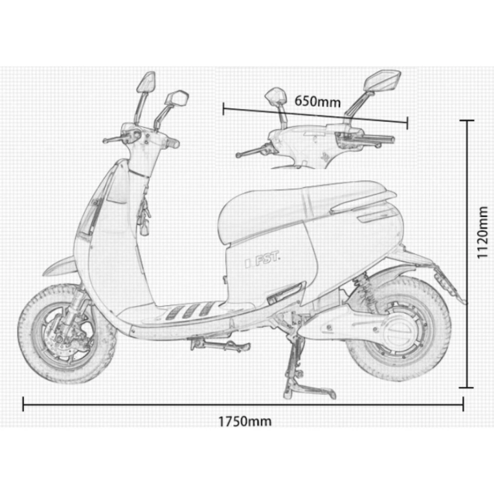 Электроскутер FST Classic 1000W 72V с АКБ 30FAh