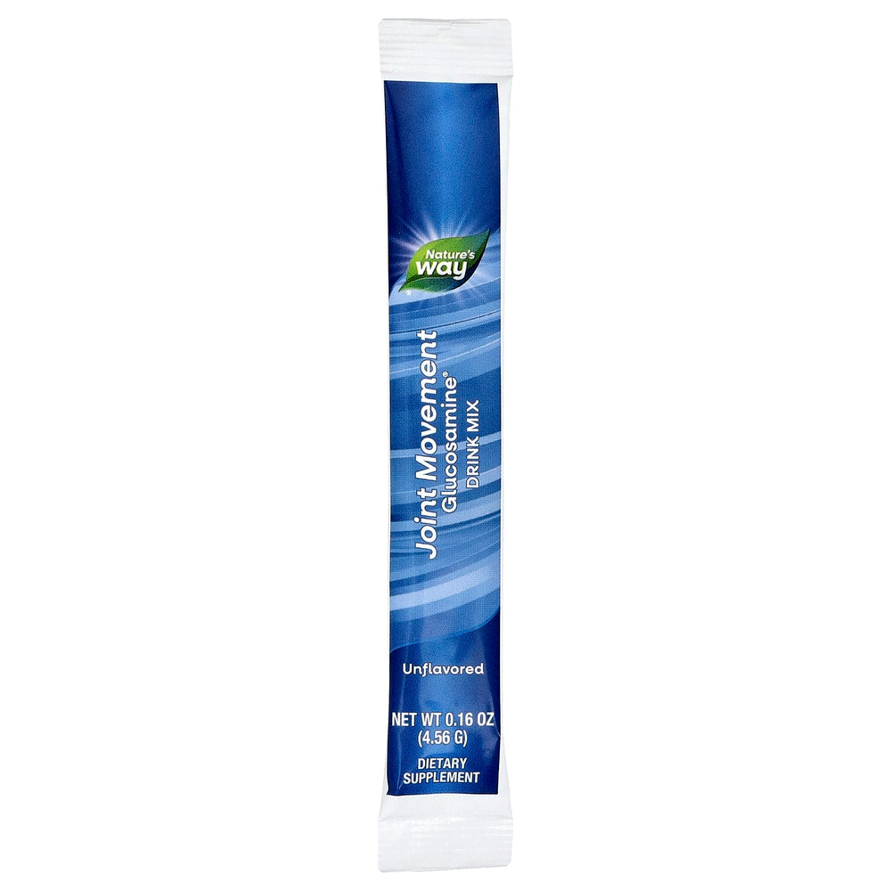 Nature's Way, Joint Movement Glucosamine®, смесь для приготовления напитков, с повышенной силой действия, без ароматизаторов, 20 пакетиков по 4,56 г (0,16 унции)
