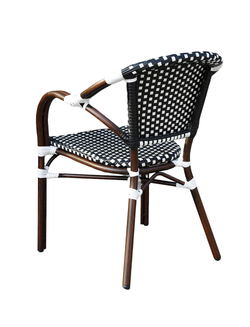 "Кабри" обеденная группа плетеная на 4 персоны, цвет черно-белый