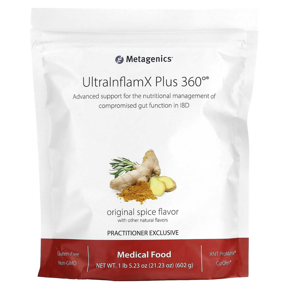 Metagenics, UltralnflamX Plus 360 °, лечебное питание, оригинальные специи, 602 г (21,23 унции)
