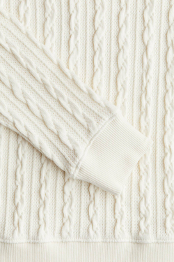 H&M Трикотажный свитер из хлопка, белый