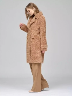 Шуба из шерсти мериноса чебурашка, песочная, SilverFox