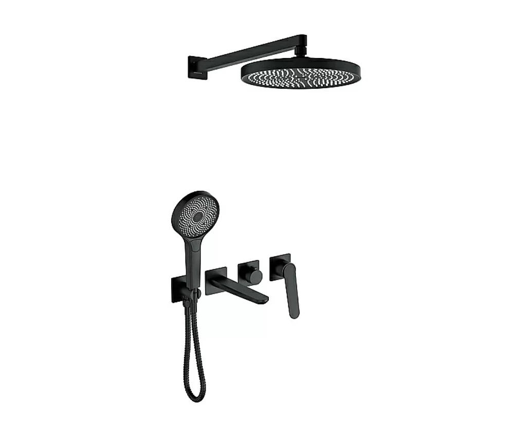 Душевая система Bronze de Luxe ICON 3009CB черный матовый
