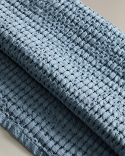 Zara Home - Толстое банное полотенце с вафельной текстурой, синий, 30х50 см