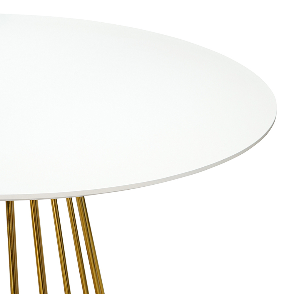 Стол обеденный tyra, D110 см, белый/золотой