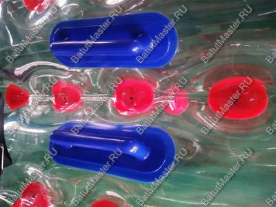 Бампербол «Прозрачный» с красными держателями, ПВХ, диаметр 1 м