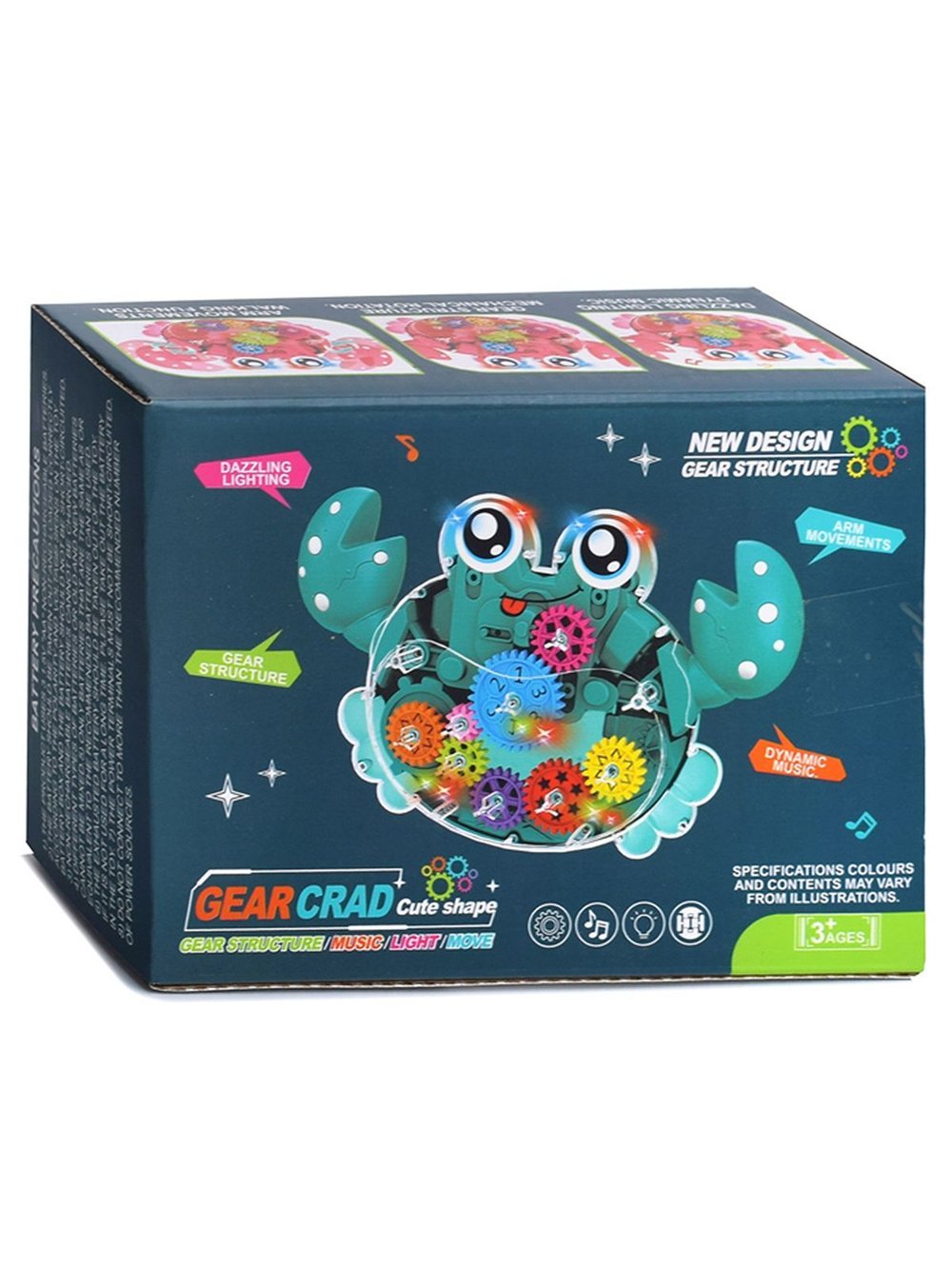 Игрушка Краб на батарейках со звуком и световыми эффектами розовый (696-48)