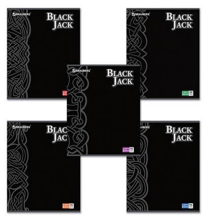 Тетрадь А5 96л. клетка "Блэк Джэк" скоба, выборочный лак (BRAUBERG)