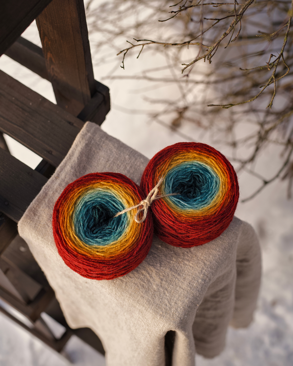 Градиент "Огненный закат" 95 г шерсть