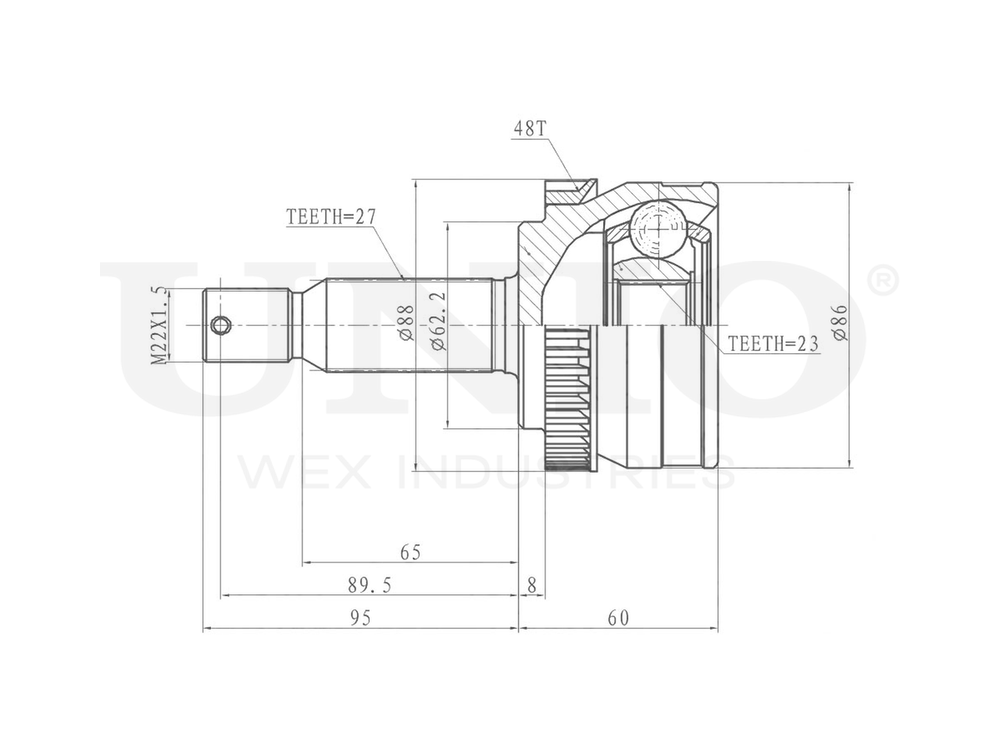 ШРУС внешний UNIO CVJ-20150