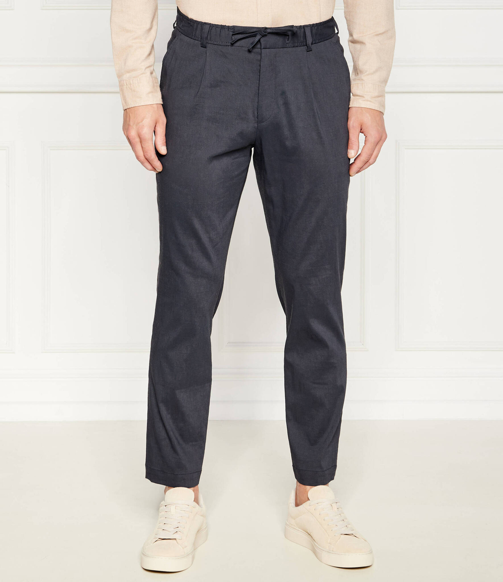 Льняное штаны P-Perin-RDS-WG-242 BOSS BLACK - темно-синий(50514595)