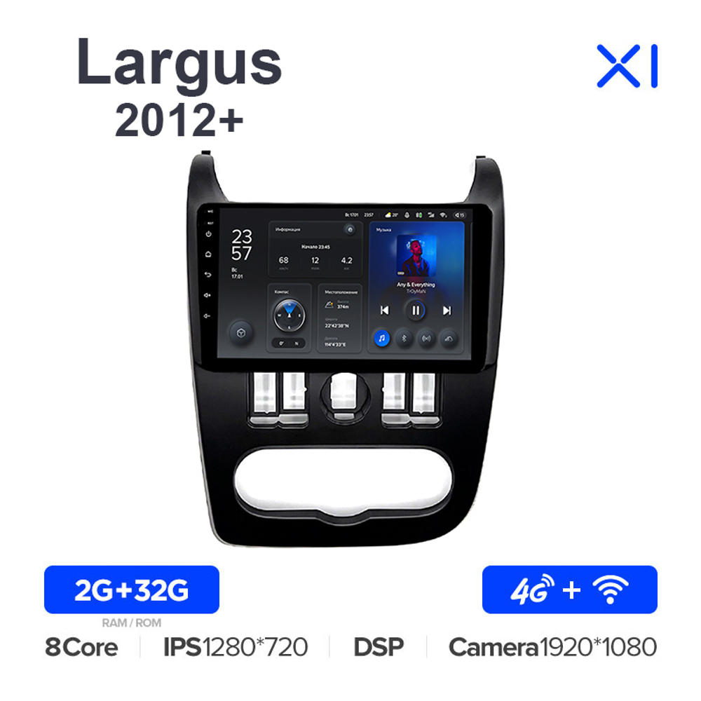 Teyes X1 9"для LADA Largus 2012+