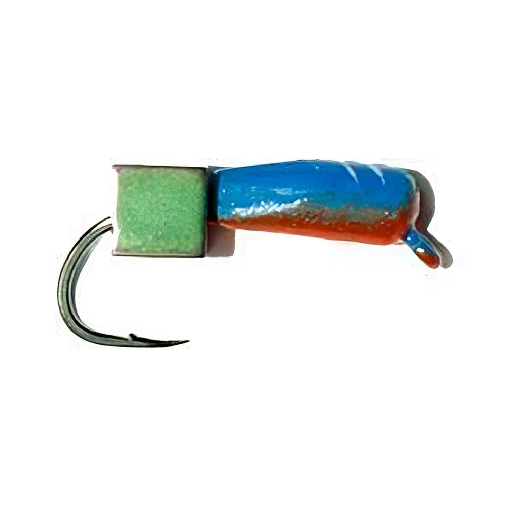 Мормышка Владимирская "Гвоздик крашеный" с кубиком хамелеон