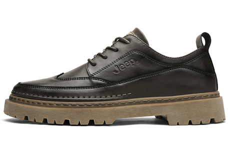 Jeep Casual Leather Shoes Men"s Low top Khaki