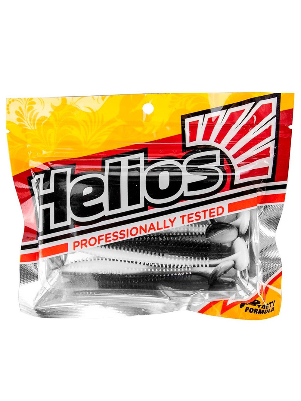 Виброхвост Helios Shaggy 5,12"/13 см Black & White 5шт. (HS-18-023)