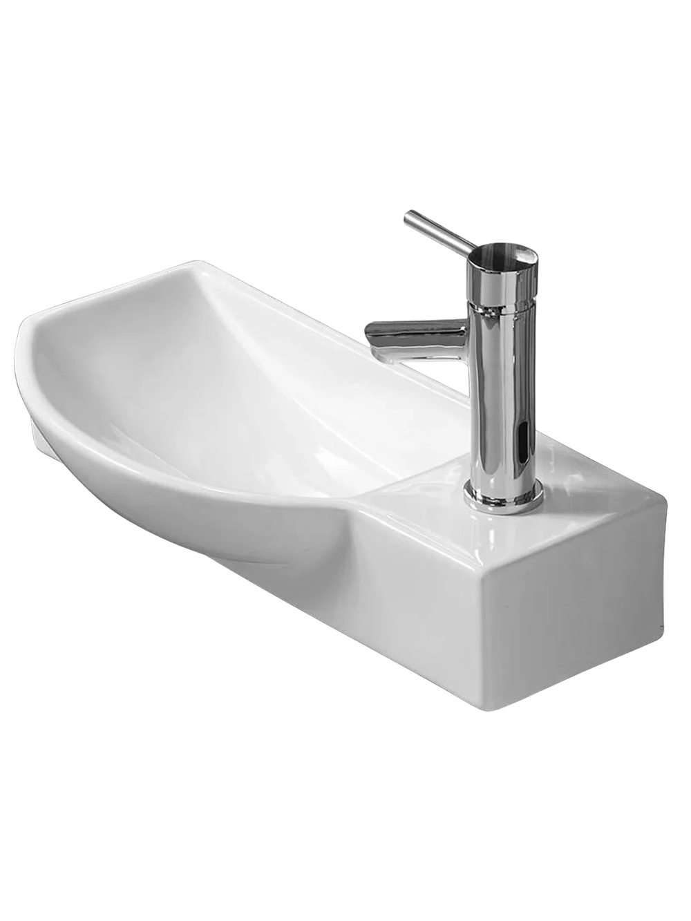 Раковина подвесная (глянцевая белая) WeltWasser WW AISBACH 7945 GL-WT R 450х240х125