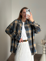 Рубашка в клетку синий