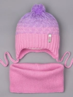 Шапка для девочки осенняя вязаная и снуд