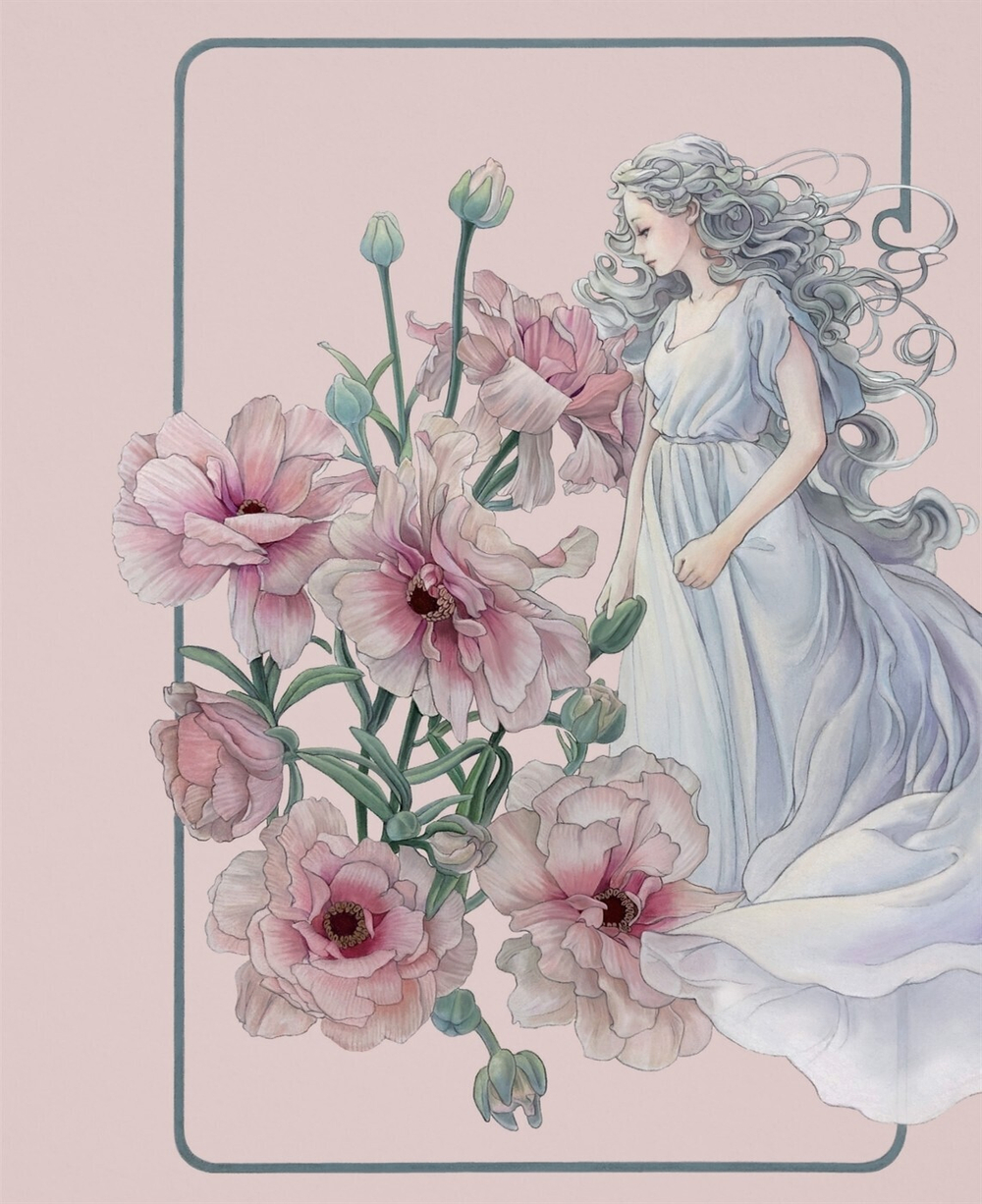 Guardian fairy of a strange garden. Coloring Book