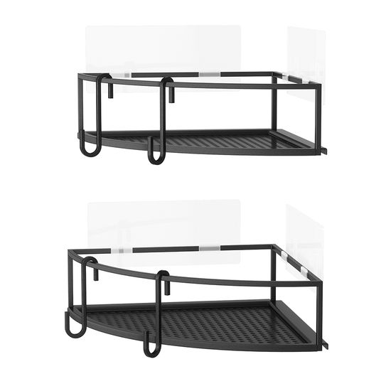 Набор из 2-х угловых полок для ванной cubiko, черные