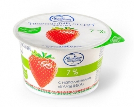 Десерт творожный взбитый "Молочный гостинец" 7% 125г. Клубника