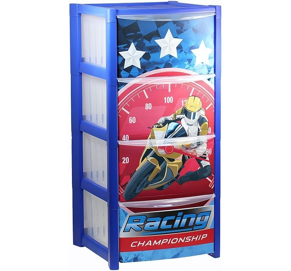 Комод 4-х секц. Деко гонки (М-Пластика)