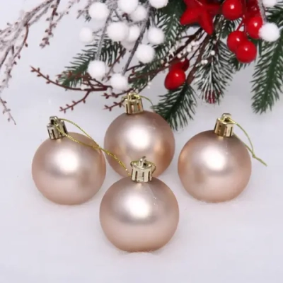 Новогодние шары 5 см (набор 4 шт) «Матовый», шампань