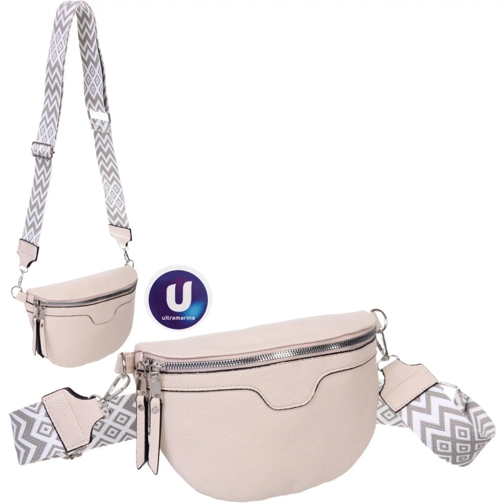 Сумка женская через плечо «ИМАНИ», цвет молочный, три кармана, 24*19*7*5см (лейбл Ultramarine)