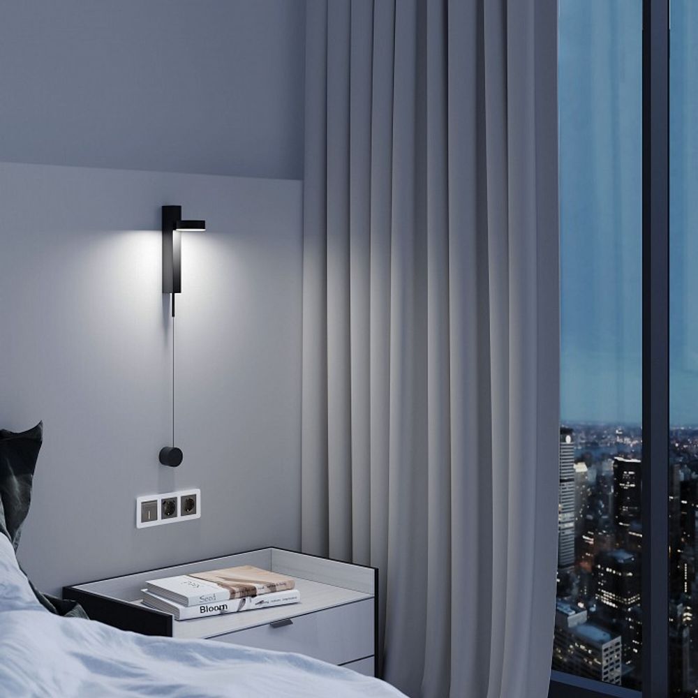 Выключатель одноклавишный с подсветкой без рамки Werkel графит акрил W1110144